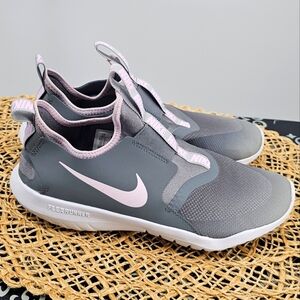 Nike Flex Runner Gray Pink Shoes Youth Size 6